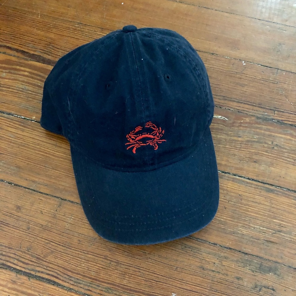 J. Crew Navy and Red Crab Baseball Cap